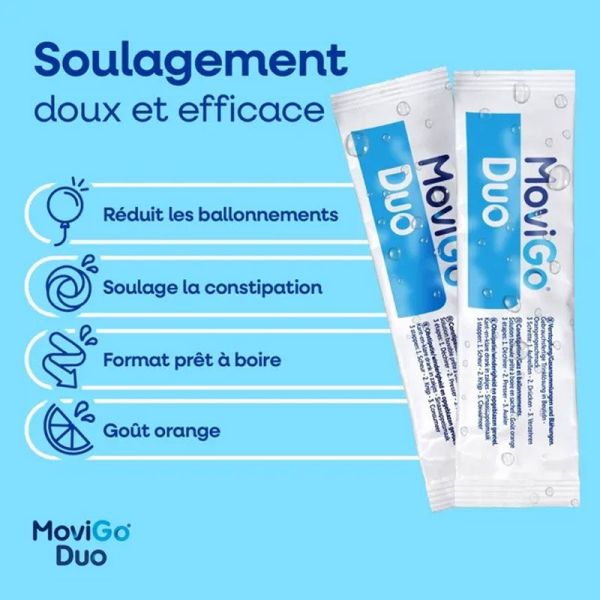 Norgine MoviGo Duo gaz et constipation (x10)