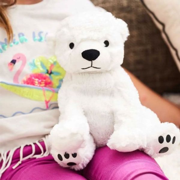 Pelucho Bouillotte sèche peluche Ours Polaire aux grains de blé et fleurs de lavande