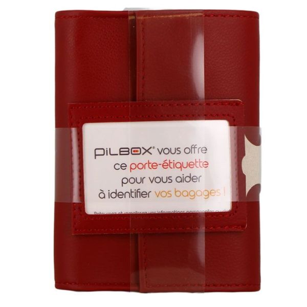 Pilbox Liberty Pilulier hebdomadaire Rouge ou Marine + étiquette bagages