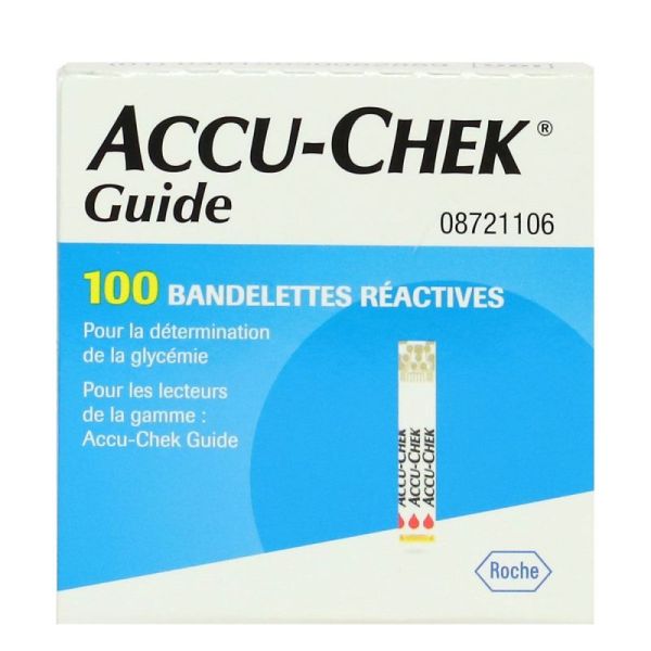 Accu-Chek Bandelettes réactives pour lecteurs Accu-Check Guide (x100)