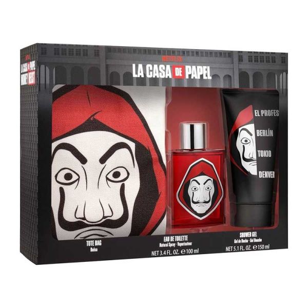 Coffret Netflix La Casa De Papel (Tote-Bag + Eau de Toilette 100 ml + Gel-douche 150 ml)