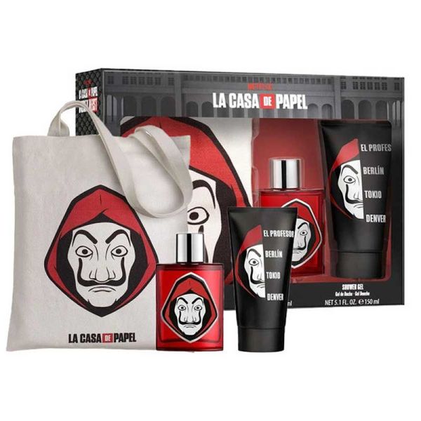 Coffret Netflix La Casa De Papel (Tote-Bag + Eau de Toilette 100 ml + Gel-douche 150 ml)