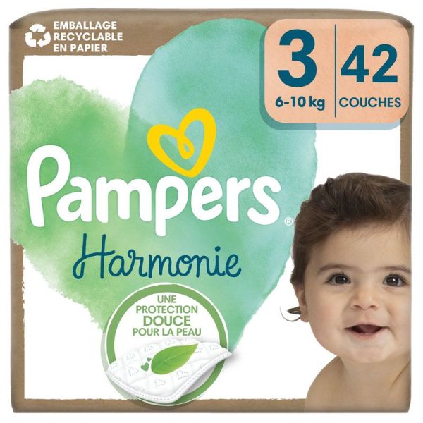 Pampers Harmonie Couches Taille 3 (6-10 kg) (x42)