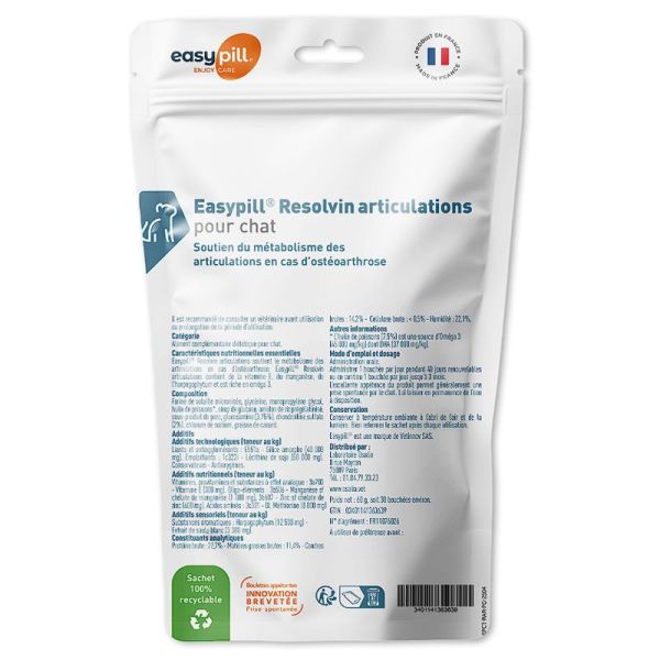 Easypill Resolvin articulations pour chats (30 boulettes de 2 g)