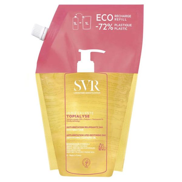 SVR Topialyse Huile Lavante anti-irritation, relipidante, anti-grattage (Éco-recharge 1L)