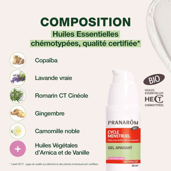 Pranarôm Aromalgic Gel apaisant cycle Menstruel Bio (30 ml)