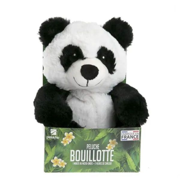 Pelucho Bouillotte sèche peluche Panda aux grains de blé et fleurs de lavande