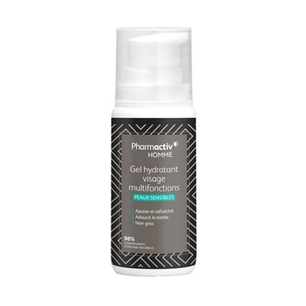 Pharmactiv Homme Gel hydratant visage multifonctions Peaux Sensibles (100 ml)