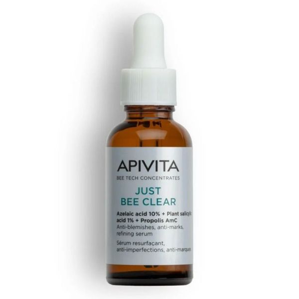 Apivita Just Bee Clear Sérum resurfaçant, anti-iimperfections, anti-marques (30 ml)