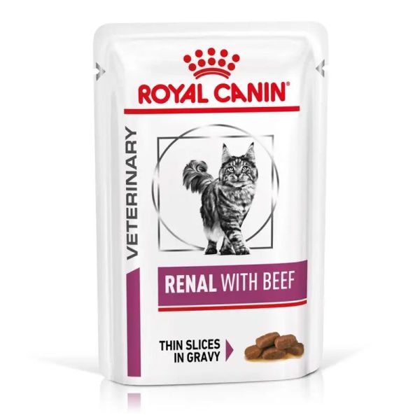 Renal with beef Aliment diététique complet pour chats adultes (12 x 85 g)