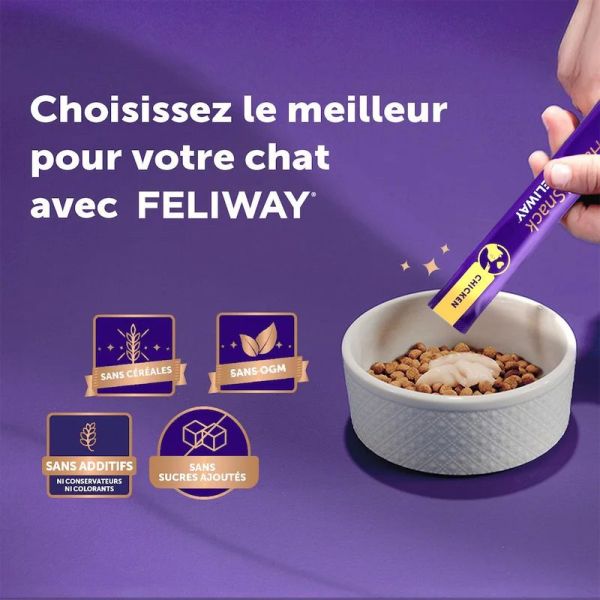 Happy Snack by Feliway sticks friandises relaxantes pour chats au poulet (6x)