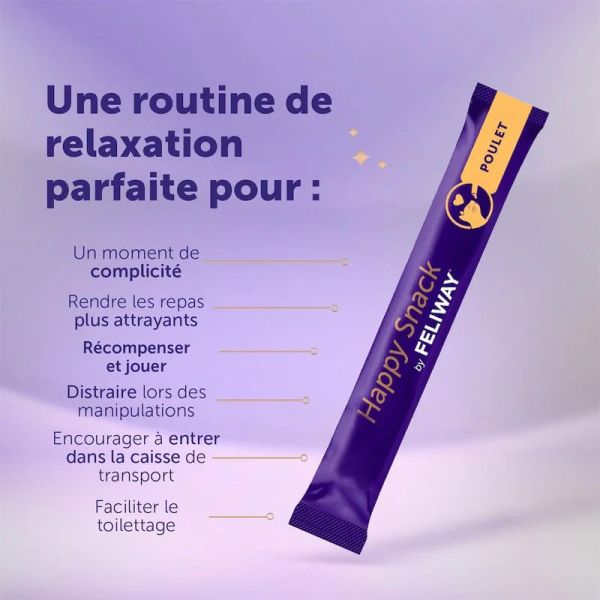 Happy Snack by Feliway sticks friandises relaxantes pour chats au poulet (6x)