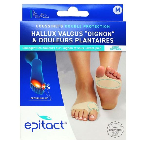 Epitact Coussinets Double Protection Hallus Valgus et Douleurs Plantaires (Taille M)