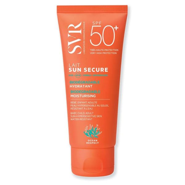 SVR Sun Secure Lait SPF50+ biodégradable, hydratant (100 ml)