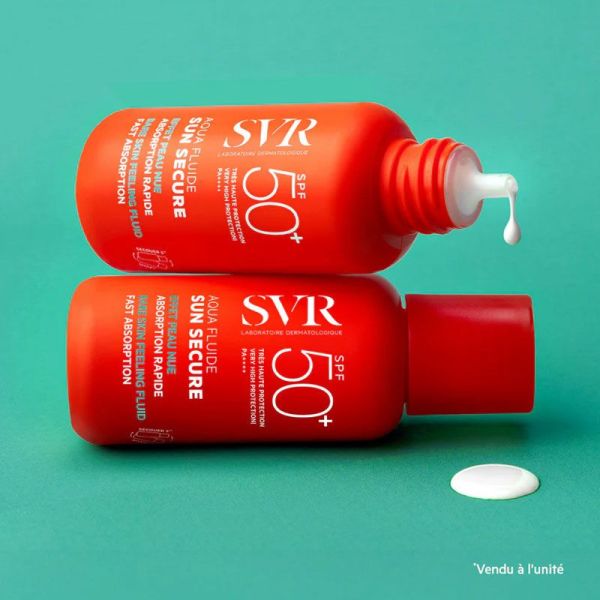 SVR Sun Secure Aqua-Fluide SPF50+ effet peau nue, absorption rapide (50 ml)