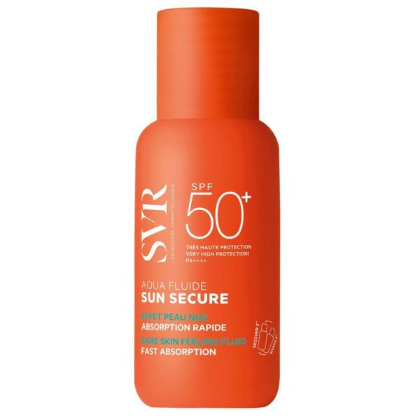 SVR Sun Secure Aqua-Fluide SPF50+ effet peau nue, absorption rapide (50 ml)