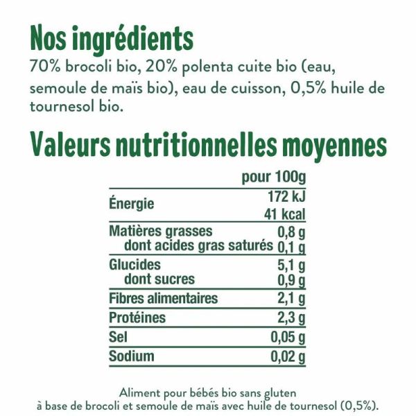 Good Goût Mes Premières Purées Brocoli polenta dès 4 mois (120 g)