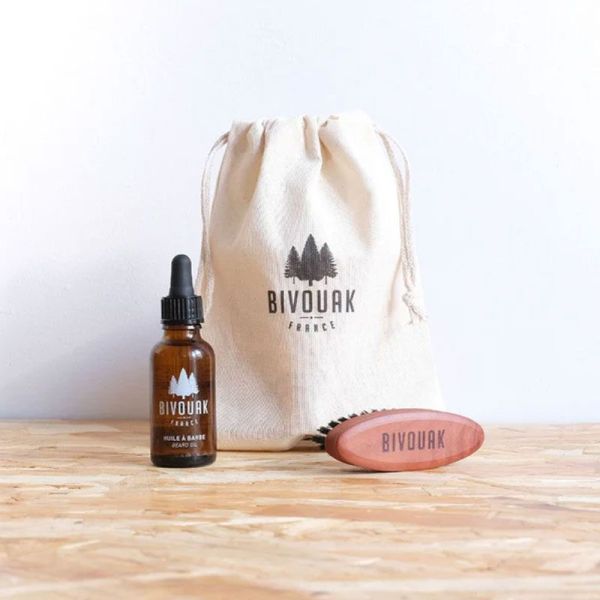 Bivouak Coffret Barbe bio (huile à barbe bio + brosse à barbe poils de sangliers)