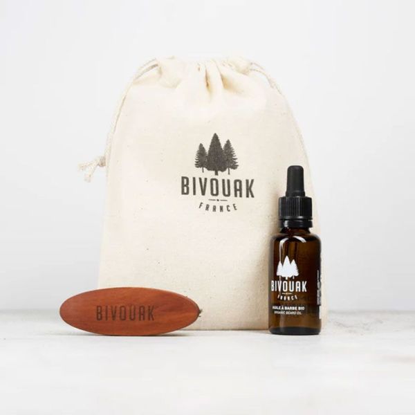 Bivouak Coffret Barbe bio (huile à barbe bio + brosse à barbe poils de sangliers)