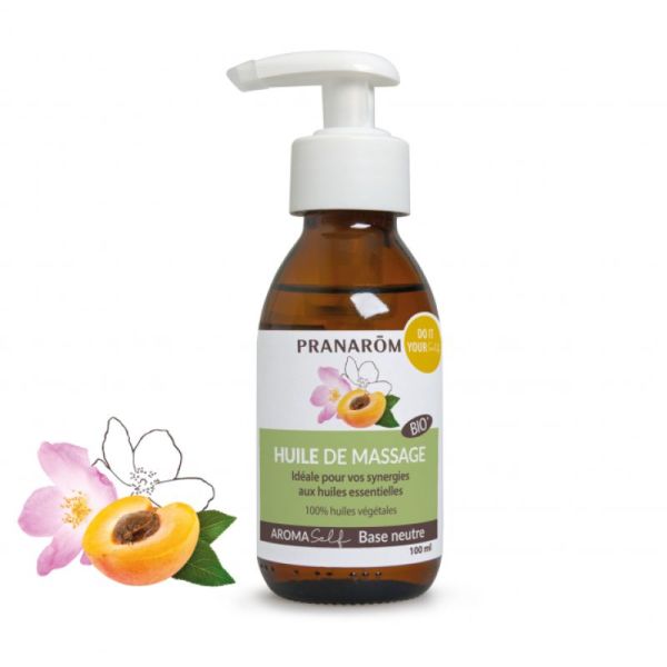 AROMASELF Huile de Massage Rose musquée, Noyau d'abricot et Tournesol