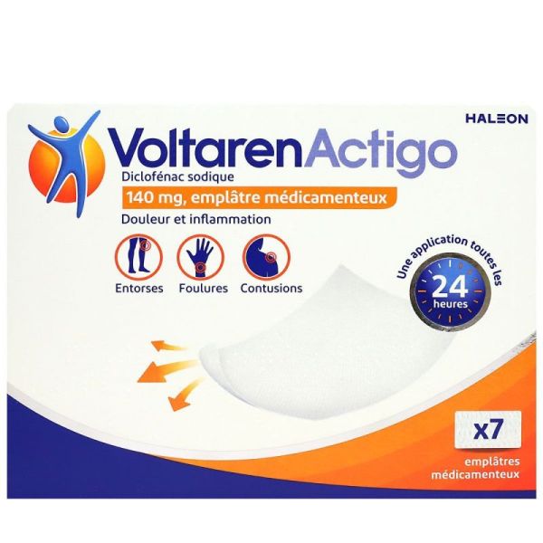 Voltaren Actigo 140 mg Emplâtre médicamenteux douleur & inflammation (x7)