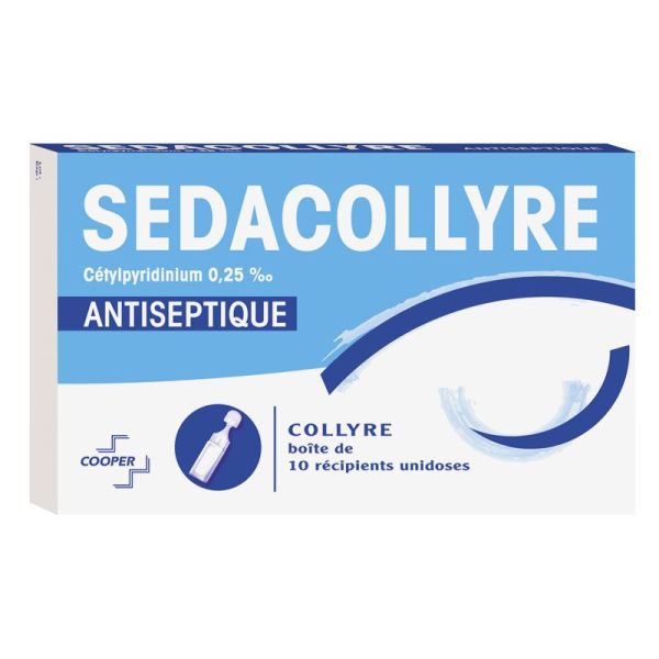 Sedacollyre céthexonium 0,25% Collyre antiseptique affections de l'oeil (10 unidoses)