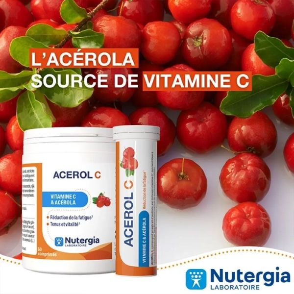 Nutergia Acerol-C Vitamine C & Acérola (60+12 comprimés)
