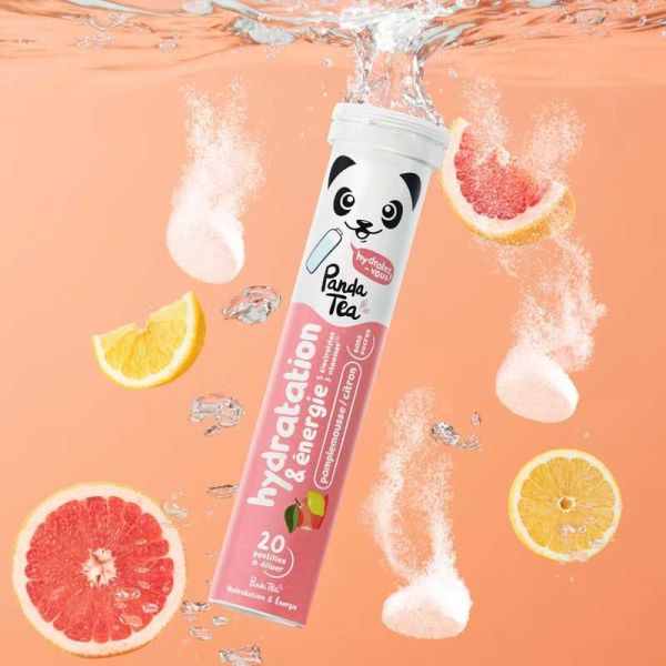 Panda Tea Pastilles Hydratation & Énergie Pamplemousse/Citron (x20)