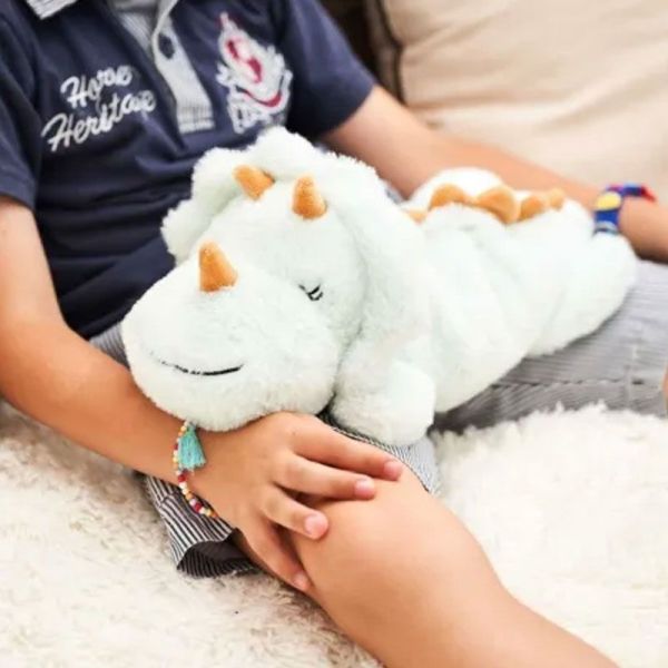 Pelucho Bouillotte sèche peluche Tricératops aux grains de blé et fleurs de lavande