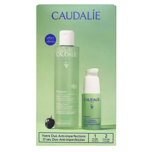 Vinopure Coffret Serum + Lotion purifiante offert, à l'acide salycilique (30 ml + 200 ml)