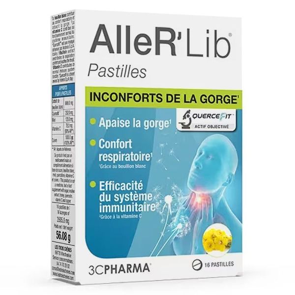 3CPharma AlleR'Lib Pastilles inconforts de la gorge (16 pastilles)