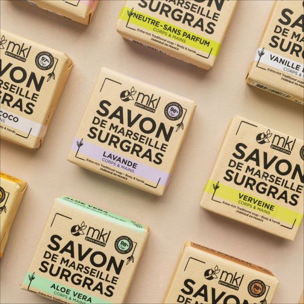 Savon de Marseille solide surgras corps & mains Vanille des Îles (100 g)