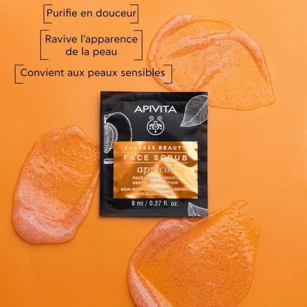 Apivita Express Beauty Soin Gommant Visage Exfoliant Doux à l'Abricot (2 x 8 ml)