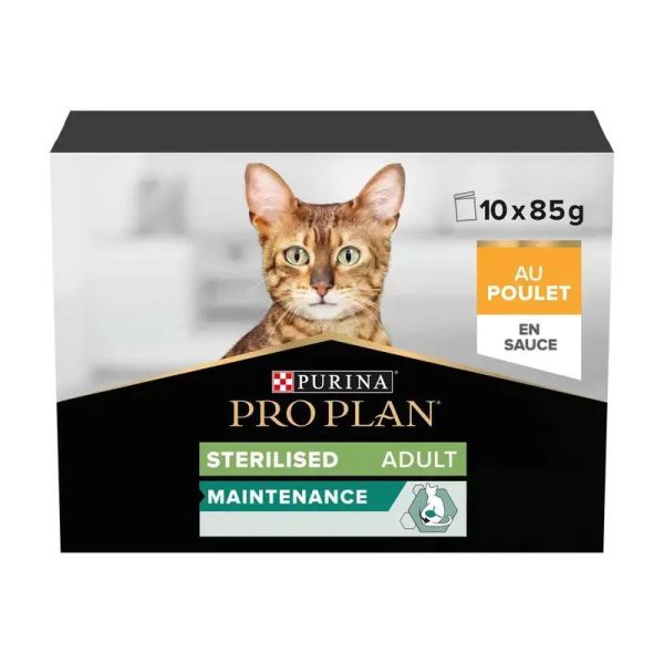 Pro Plan Adult Sterilised Maintenance au Poulet en Sauce (10 x 85 g)