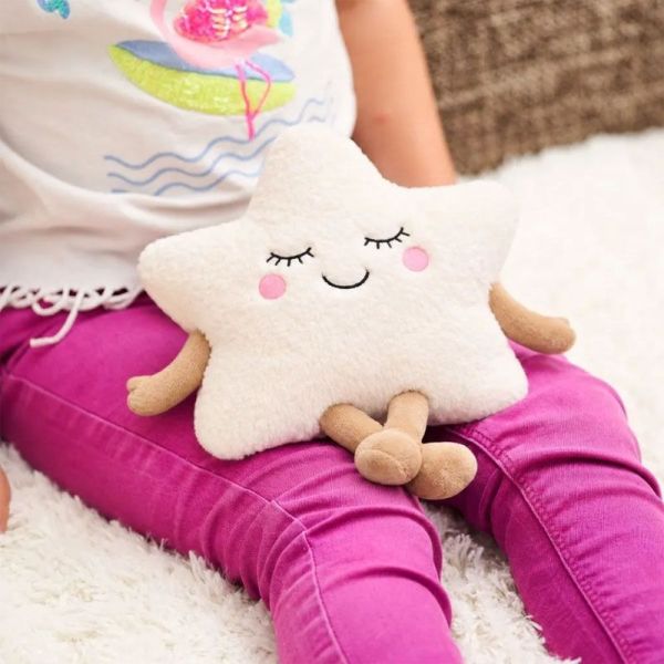 Pelucho Bouillotte sèche déhoussable peluche Étoile aux grains de blé et fleurs de lavande