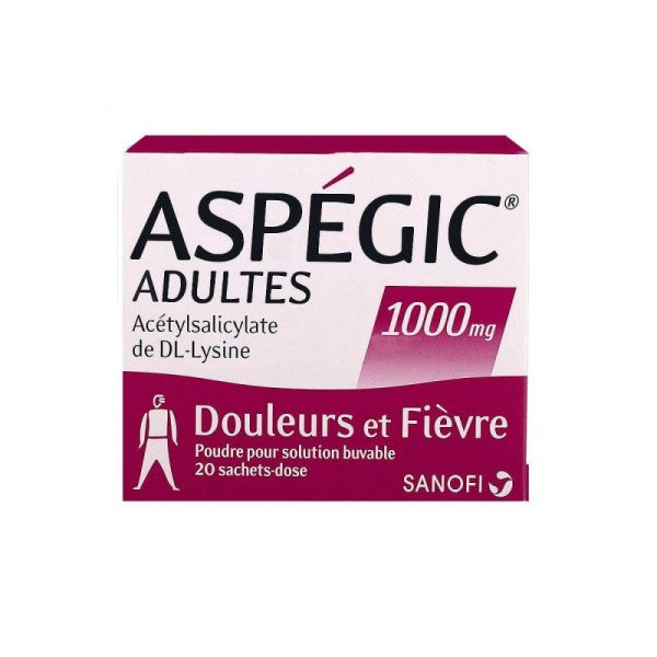 Aspegic 1000Mg Adulte Sachet 20