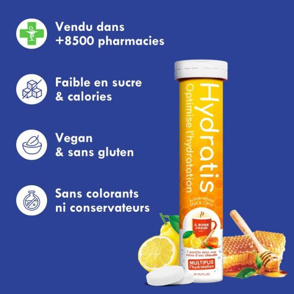 Hydratis Pastilles Electrolytes Hydratantes saveur Pomme Cannelle - Chaud (x20)