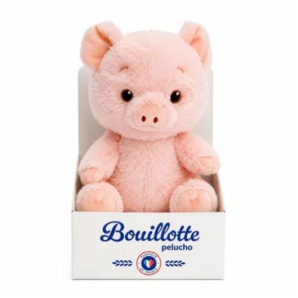 Pelucho Bouillotte sèche peluche Cochon Rose aux grains de blé et fleurs de lavande