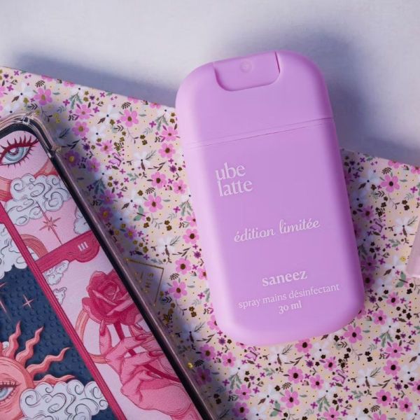 Saneez Spray mains désinfectant Ube Latte édition limitée (30 ml)