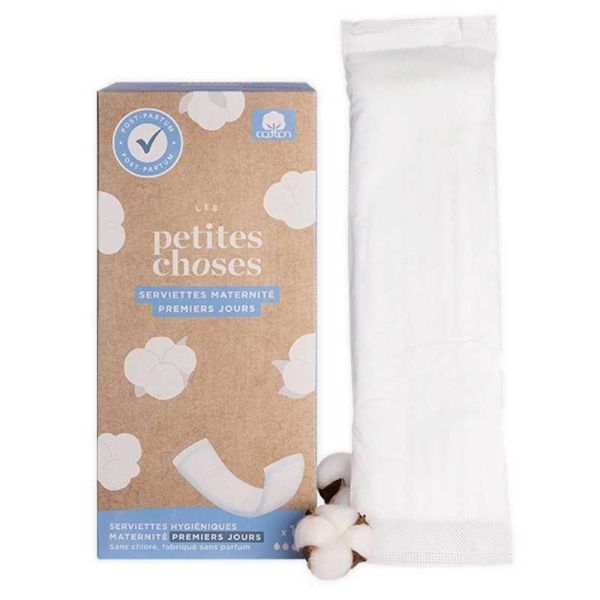 Les Petites Choses Serviettes Hygiéniques Post-Partum en coton bio (x10)