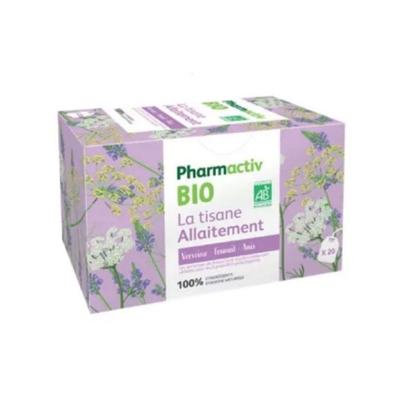 Pharmactiv Bio La Tisane Allaitement verveine, fenouil, anis, fenugrec, carvi (20 sachets)