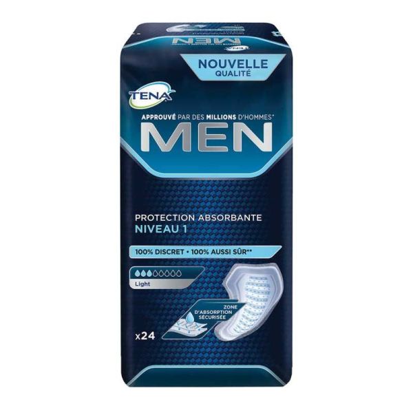 Tena Men Protection Absorbante Niveau 1 fuites urinaires légères à modérées (x24)