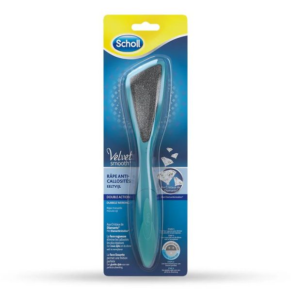 Scholl Velvet Smooth Râpe Anti-Callosités Double Action aux Cristaux de Diamants