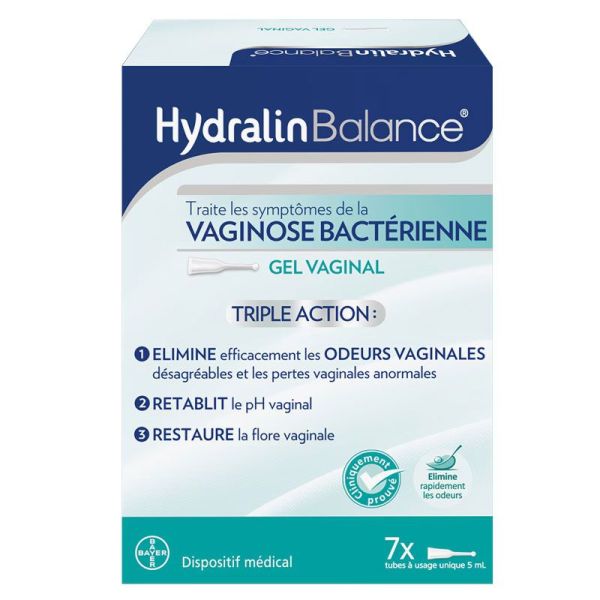 Hydralin Balance Gel Vaginal traitement des symptômes de la vaginose bactérienne (7 x 5 ml)