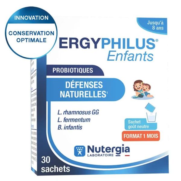 Nutergia Ergyphilus Enfants 1-8 ans probiotiques défenses naturelles (30 sachets)