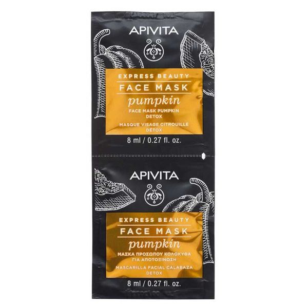 Apivita Express Beauty Masque Visage Détox à la Citrouille (2 x 8 ml)
