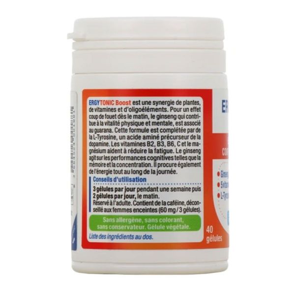 Nutergia ErgyTonic Boost effet coup de fouet ginseng & guarana (40 gélules)