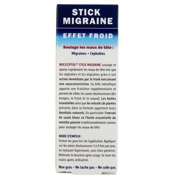 Nociceptol Stick Migraine effet froid soulage migraines et céphalées (10 ml)
