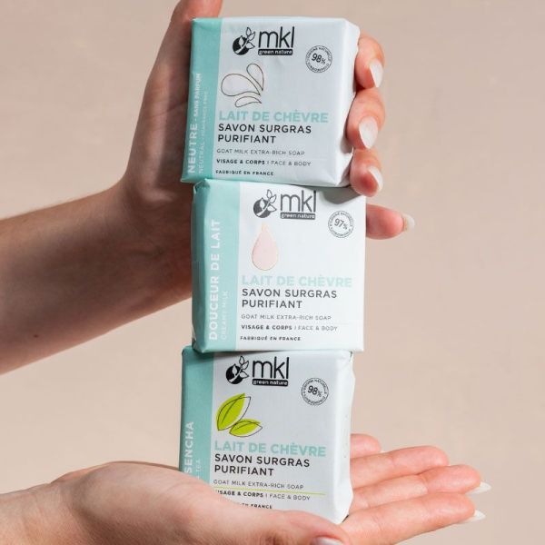 MKL Green Nature Savon Surgras Purifiant au Lait de Chèvre bio - Douceur de lait (100 g)