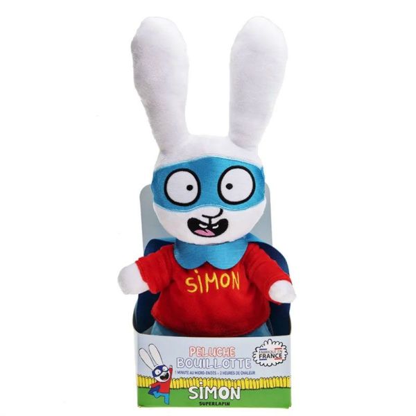 Pelucho Bouillotte sèche peluche Simon Superlapin aux grains de blé et fleurs de lavande